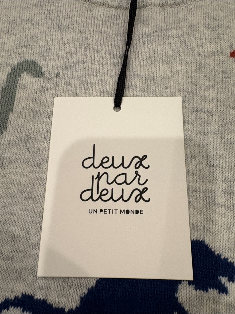 deux par deux Light Gray Crewneck Sweater with Multi-Color Dino Motifs - Picture 2 of 5
